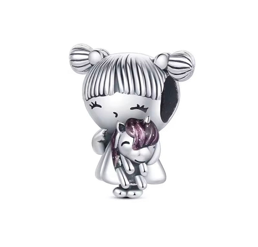 Unicorn Dreams Girl Charm – Sterling Silver & Enamel