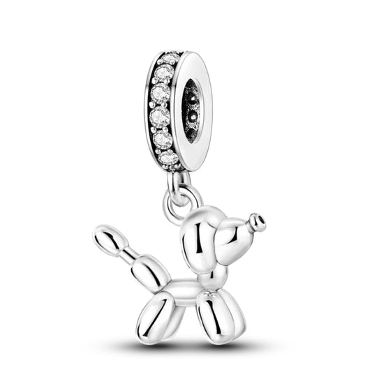 Balloon Dog Dangle Charm – Sterling Silver