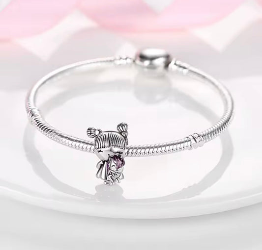 Unicorn Dreams Girl Charm – Sterling Silver & Enamel