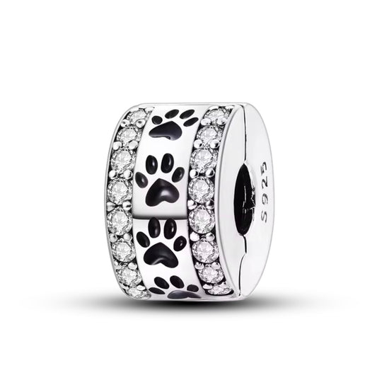 “Paw Prints of Love” Sterling Silver Pet Charm