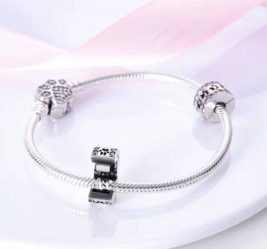 “Paw Prints of Love” Sterling Silver Pet Charm
