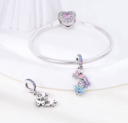 Butterfly Garden Charm – Sterling Silver & Enamel