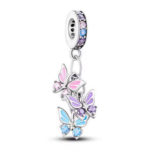Butterfly Garden Charm – Sterling Silver & Enamel
