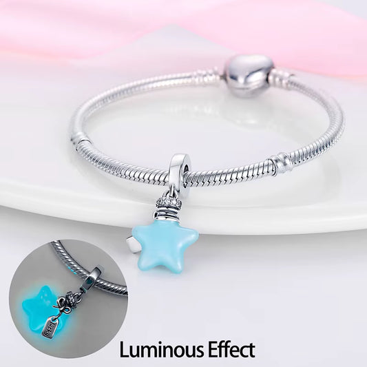 Lucky Star Charm – Sterling Silver & Sky Blue Enamel