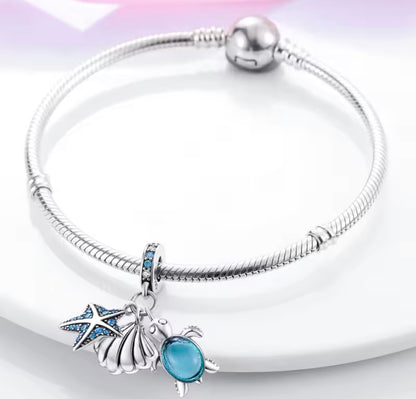 Ocean Treasures Charm – Sterling Silver & Blue Crystal