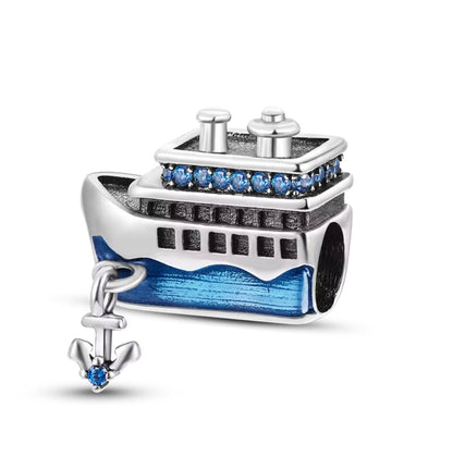 “Sailing Dreams” Sterling Silver Ship & Anchor Charm