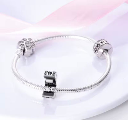 “Paw Prints of Love” Sterling Silver Pet Charm