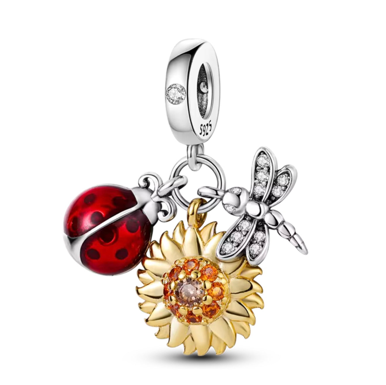 Enchanted Garden Charm – Sterling Silver & Gold Detail
