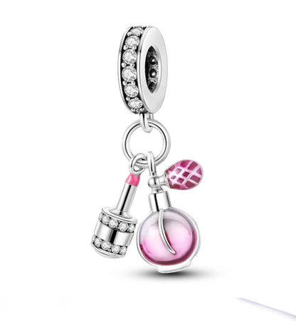 Pink Glam Beauty Charm – Sterling Silver