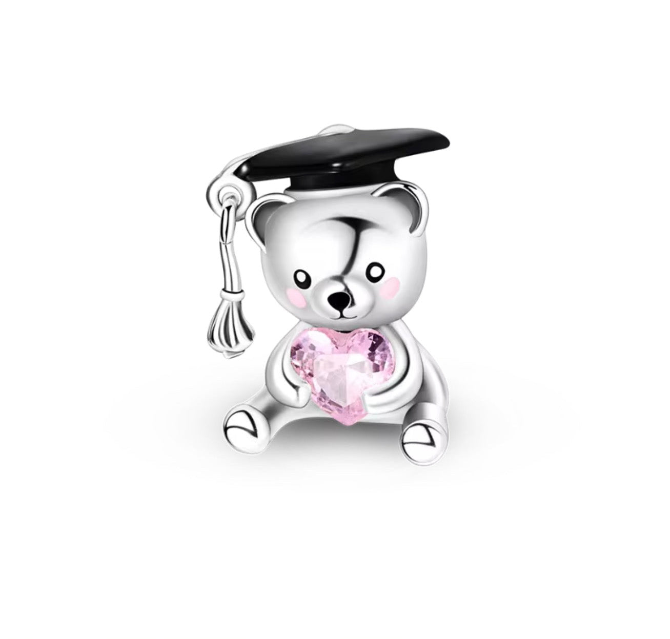 Graduation Bear Charm – Sterling Silver