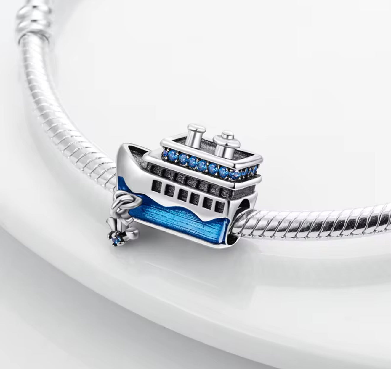 “Sailing Dreams” Sterling Silver Ship & Anchor Charm